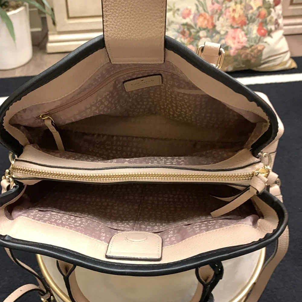 Kate Spade Ward Place Evangelie Satchel Bag Dusty Pink/Black Medium - Picture 14 of 16